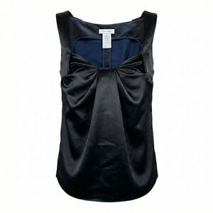 Celine by Phoebe Philo Black Satin Draped Bustier Twisted Sleeveless Top